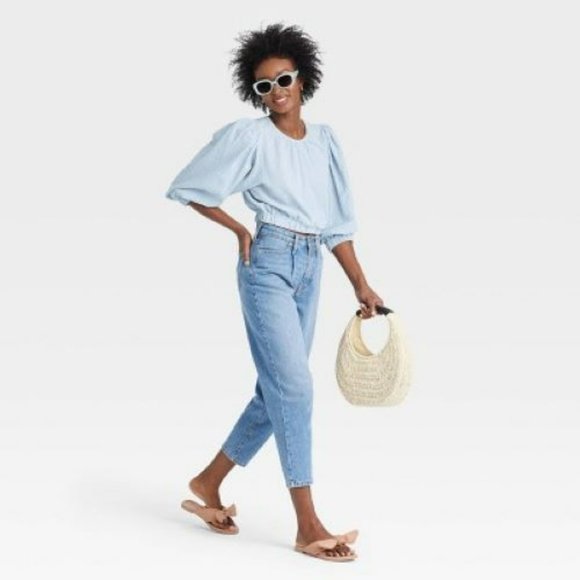 A New Day™ Women’s 3/4 Sleeve Bubble Hem Top - Picture 3 of 3